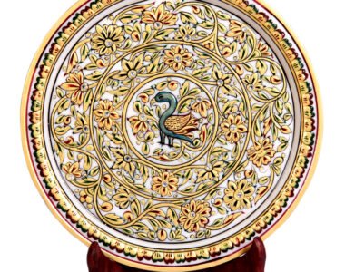 Decorative Marble Plate With Gold Handwork