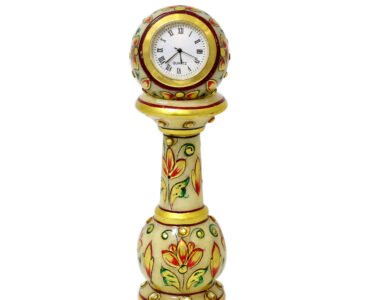 Hand Painted Marble Pillar Clock