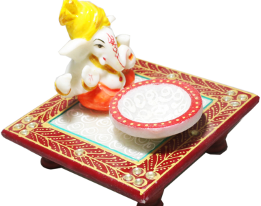 Marble Handicrafts Ganesha Chowki With Diya