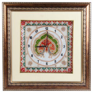 Wooden Frame Marble Clock