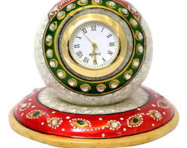 Marble Paper Weight Table Clock