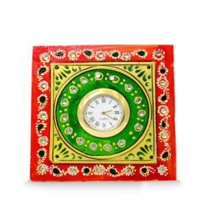 Marble Table Clock In Tri-Color