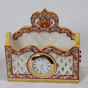 Marble Visiting Card Holder with Watch